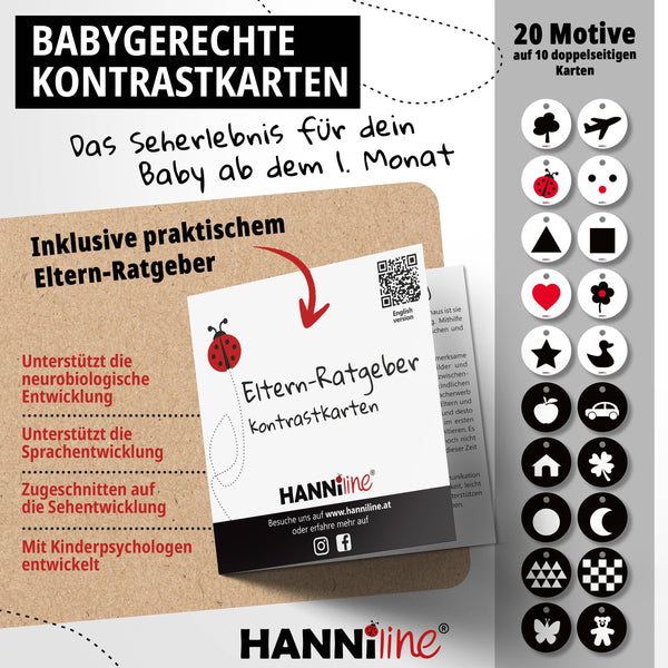 Kontrastkarten ab dem 1. Lebensmonat | Geburtsgeschenk für Babys
