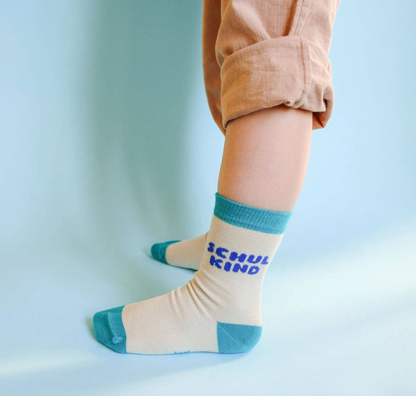 Schulkind-Socken | blau: Größe 31–34