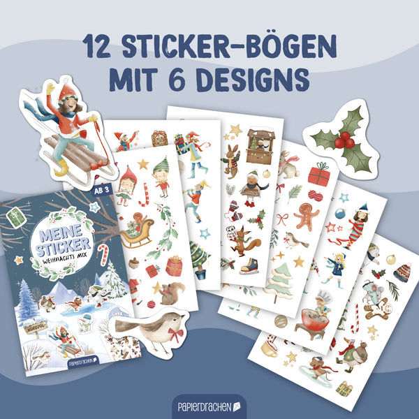 Stickerblock Weihnachten Aquarell