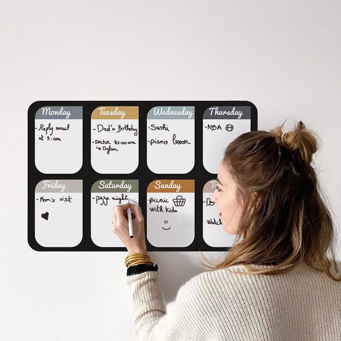 Magnetische Wochenplanertafel – englisch