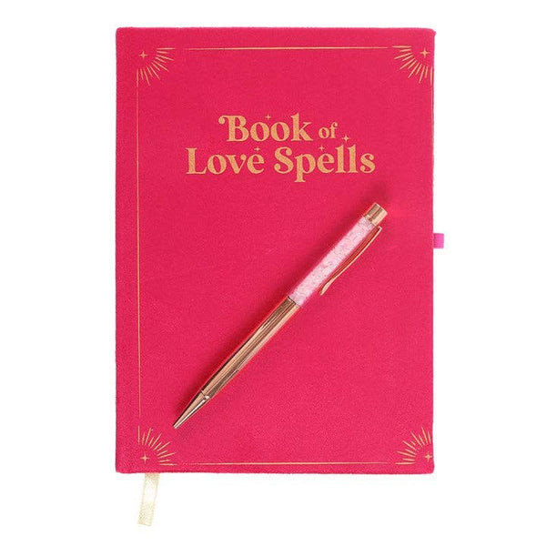 Book od Love Spells - Tagebuch mit Rosenquarz-Stift