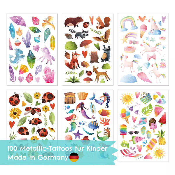 Temporary Tattoos - Metallic Beach Vibes - Kindertattoo Set