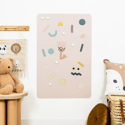 Bunte rechteckige Magnettafel – Größe M - Beigerosé