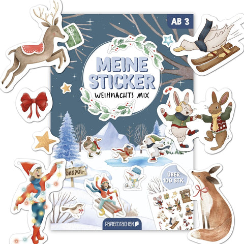 Stickerblock Weihnachten Aquarell