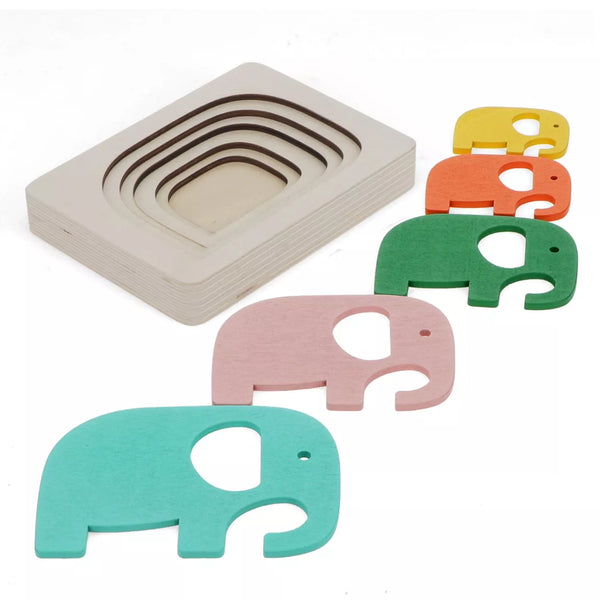 Elephant Wooden Puzzle | Schichtpuzzle Elefant
