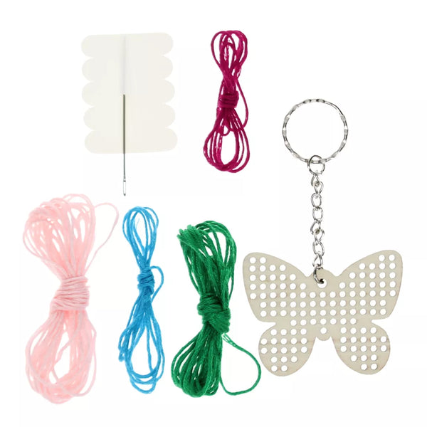 Stitch your own wooden keyring - Butterfly
