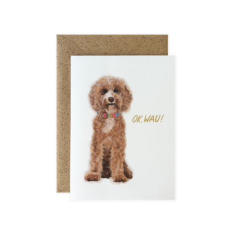 Grußkarte Ok Wau mit Kuvert