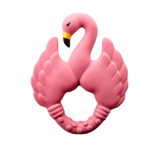 Beißring aus Naturkautschuk Flamingo - Pink