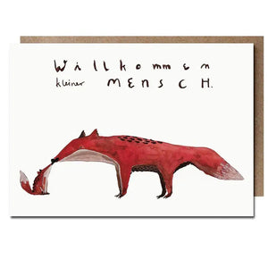 Grußkarte Willkommen kleiner Mensch (Fuchs) Baby