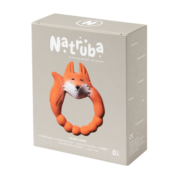 Beißring aus Naturkautschuk Fuchs - Orange
