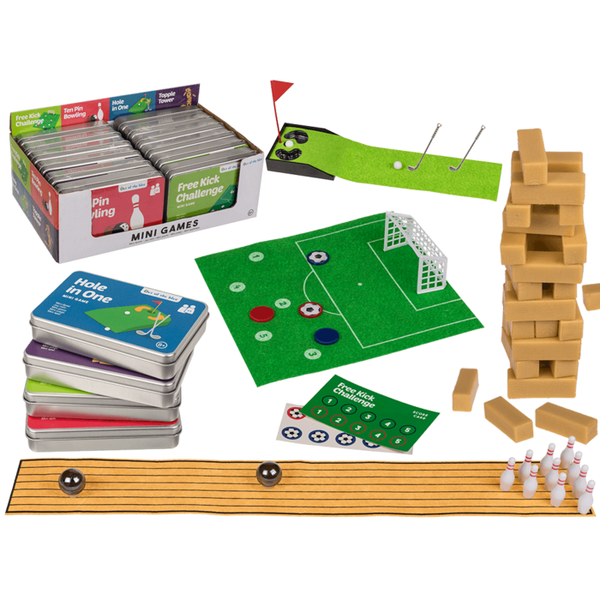 Minispiele in Dose, ca. 12 x 8 cm,