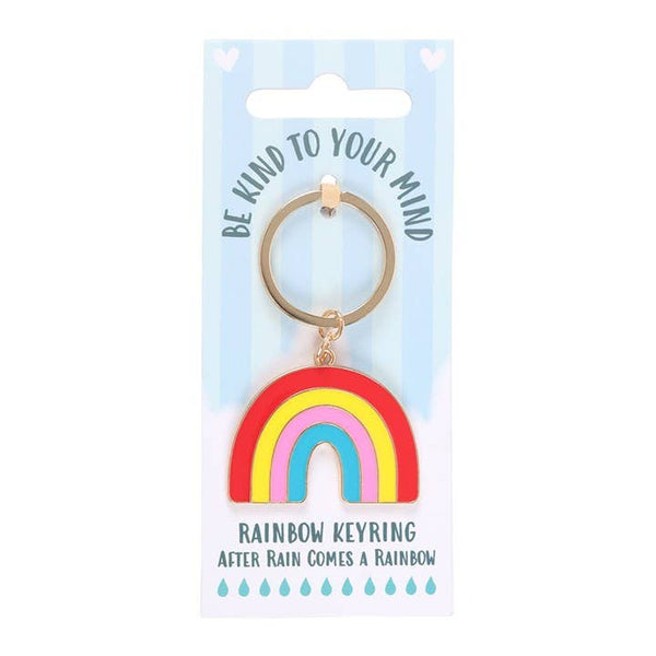 Schlüsselanhänger Be kind to your mind  – Regenbogen