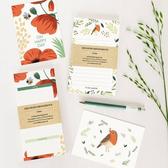 Lieblingsblock Notizblock Mohnblume