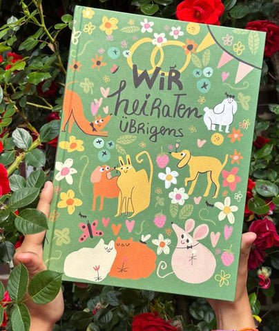 Gästebuch zur Hochzeit "Wir heiraten übrigens" (Slinga)