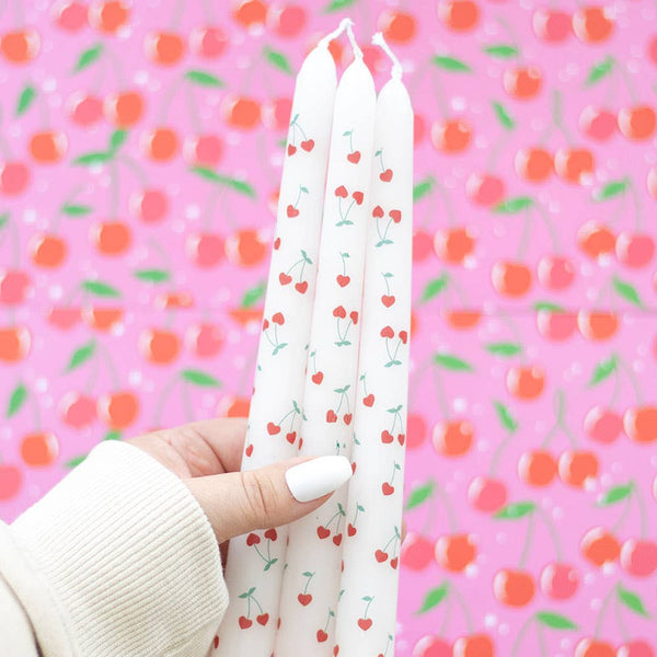 Stabkerzen Heart Cherry (3er Set)