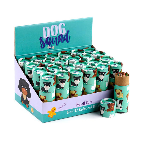 Dog Squad Box mit 12 Buntstiften