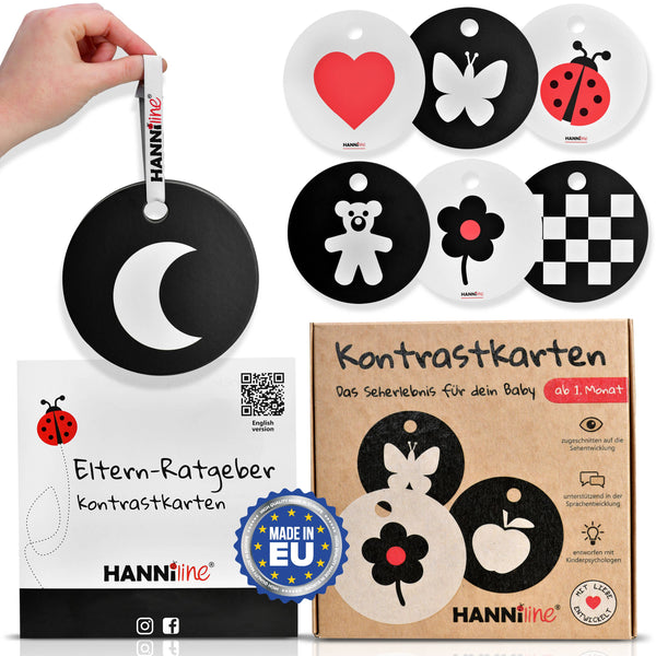 Kontrastkarten ab dem 1. Lebensmonat | Geburtsgeschenk für Babys