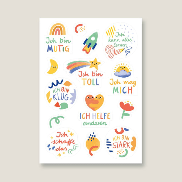 Wasser- und Spülmaschinenfeste Sticker AFFIRMATIONEN