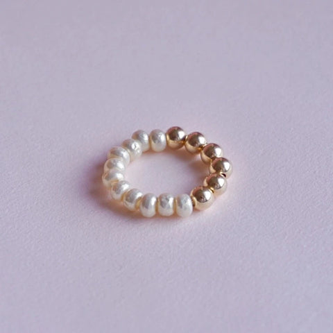 Gold & Pearls Ring | SAN SAN