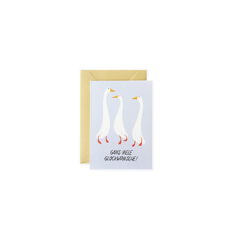 Grußkarte * Gans viele Grüße* A7 Minikarte