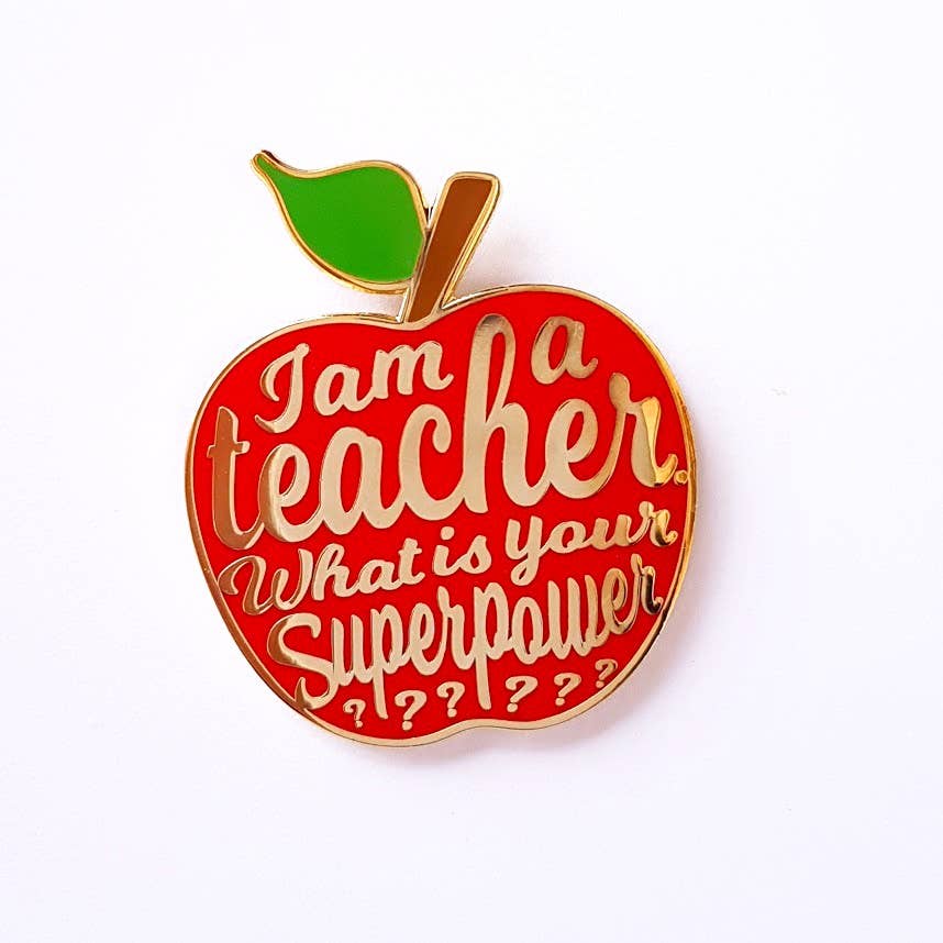 Anstecknadel „I Am A Teacher“ Apfel Emaille