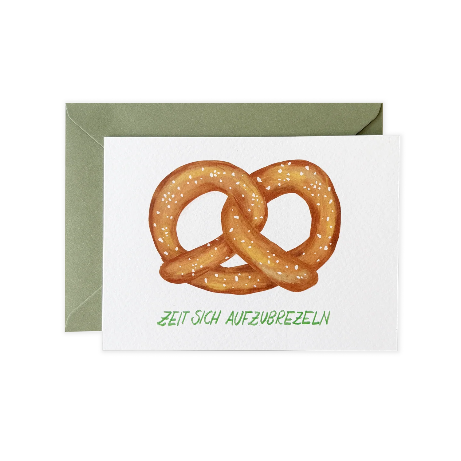 Grußkarte Zeit sich aufzubrezeln mit Kuvert