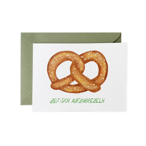 Grußkarte Zeit sich aufzubrezeln mit Kuvert