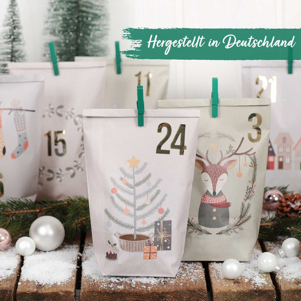 Adventskalender Papierbeutel Hygge