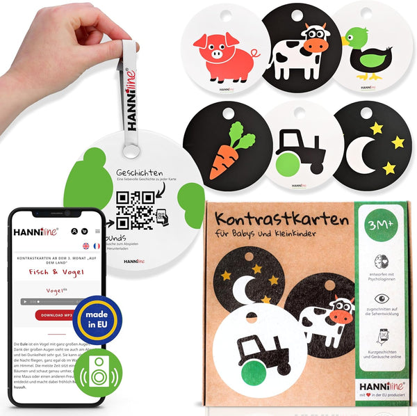Kontrastkarten ab dem 3. Lebensmonat | Geburtsgeschenk für Babys