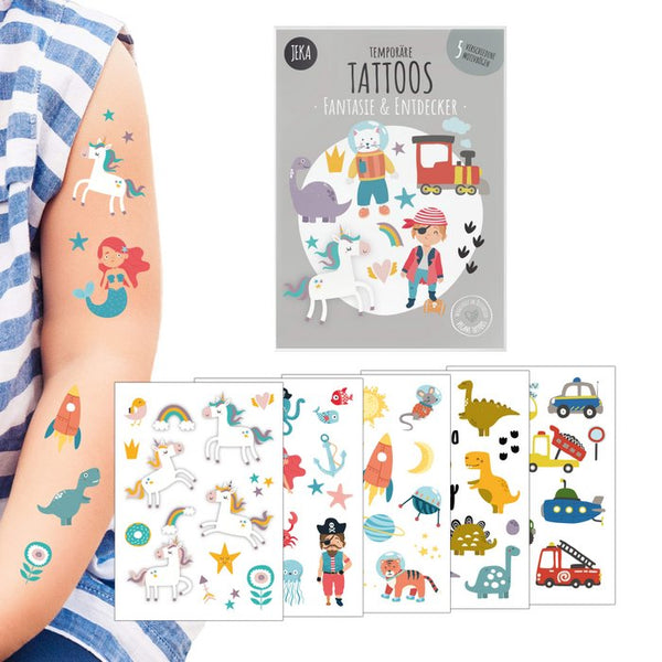 Kindertattoo Set - Fantasie & Entdecker - Temporary Tattoos