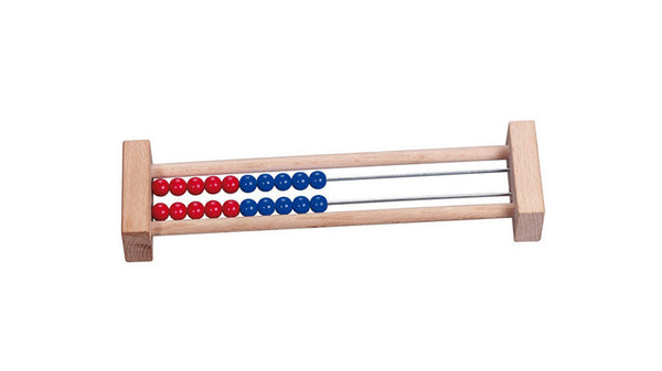 Rechenrahmen mit 20 Perlen rot-blau