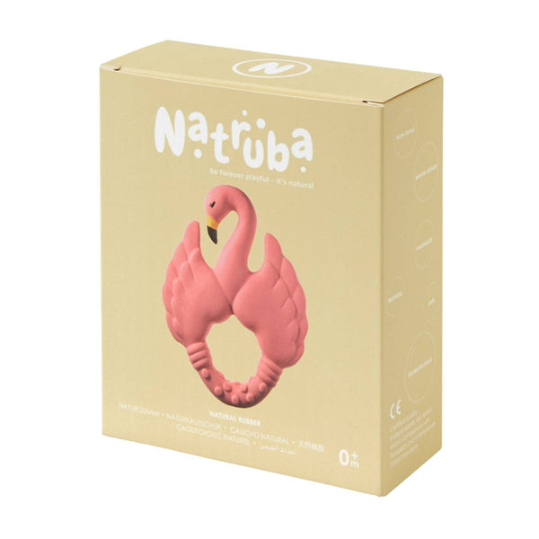 Beißring aus Naturkautschuk Flamingo - Pink