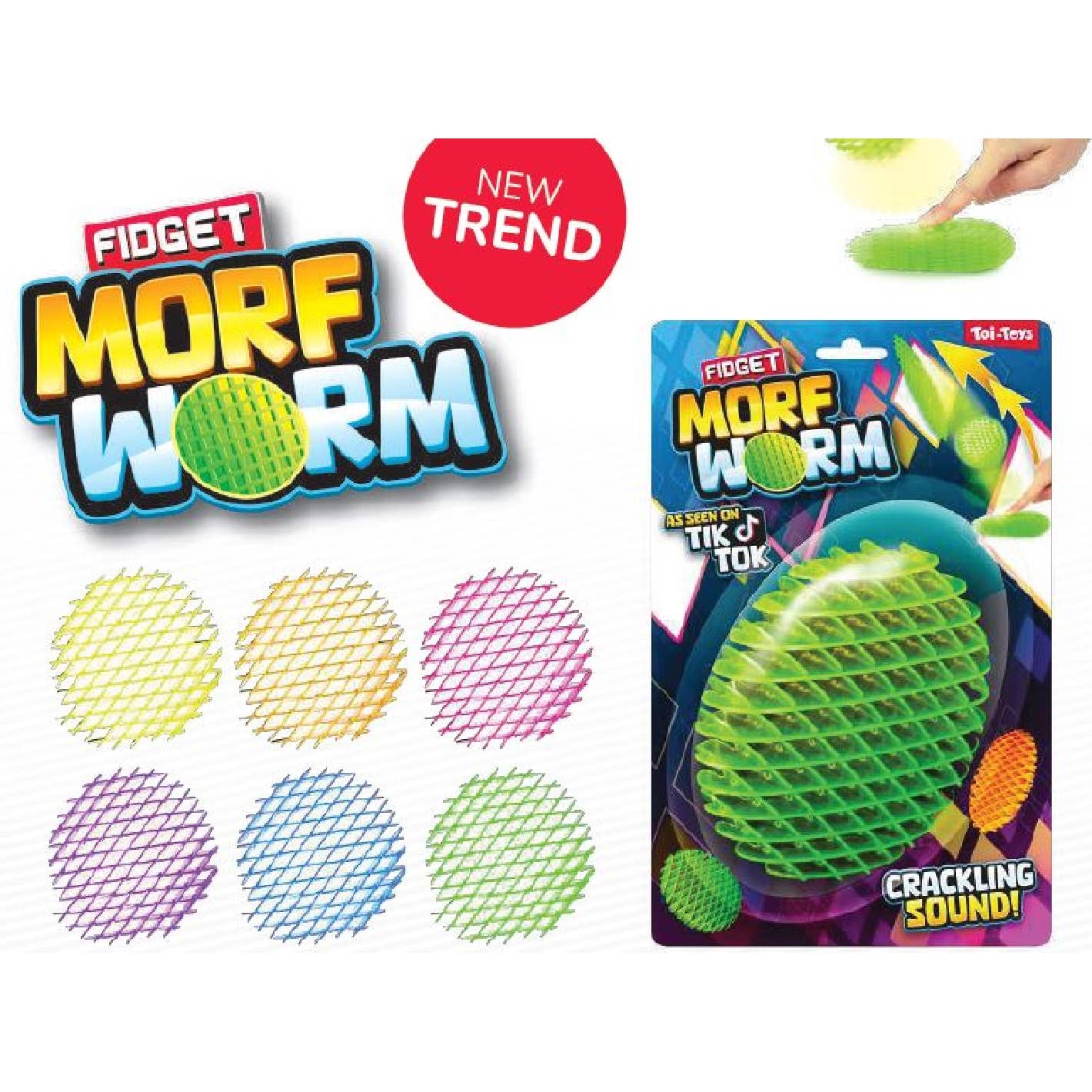 Morf Worm Brightcrackling Fidget Toy