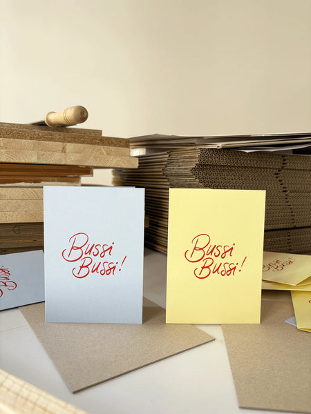 Grußkarte Bussi Bussi mit Kuvert