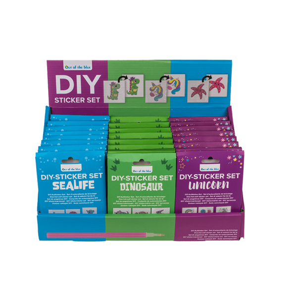 DIY Aufkleber-Set (Einhorn, Dinosaurier, Meeresbewohner)