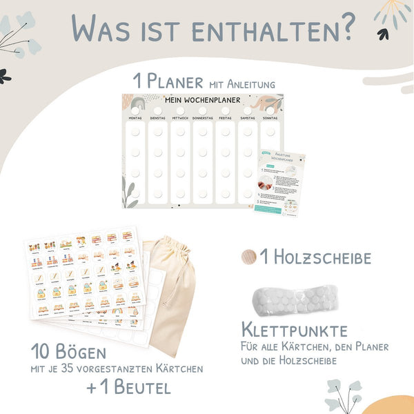 Wochenplaner Kinder inkl. 350 Routinekärtchen | Elefant
