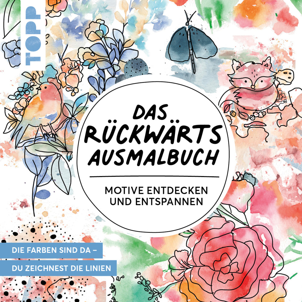 Das Rückwärts-Ausmalbuch | Linien Malbuch