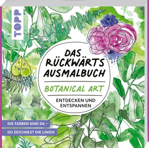 Das Rückwärts-Ausmalbuch Botanical Art | Linien Malbuch