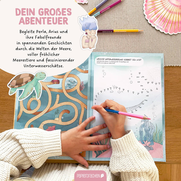 Mein kreatives Unterwasser Heft - Malen, Rätseln, Stickern