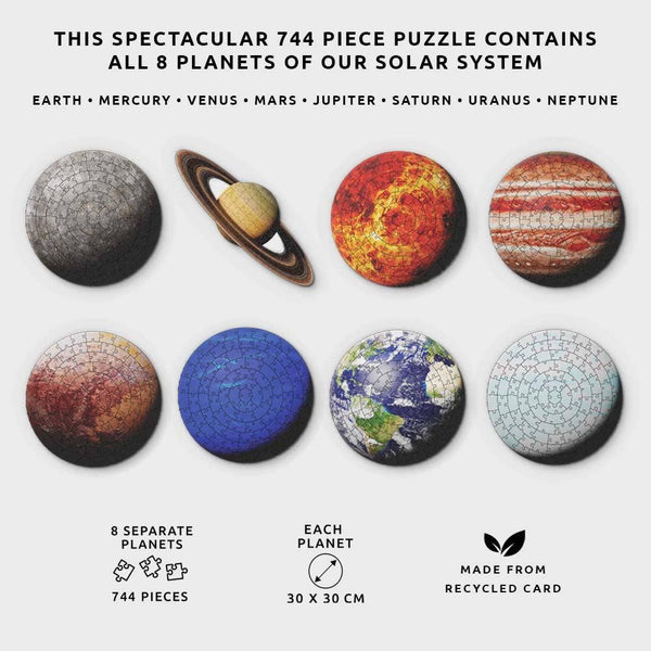 Planeten-Puzzle | 744-teiliges Weltraum-Puzzle des Sonnensystems