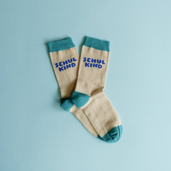 Schulkind-Socken | blau: Größe 31–34