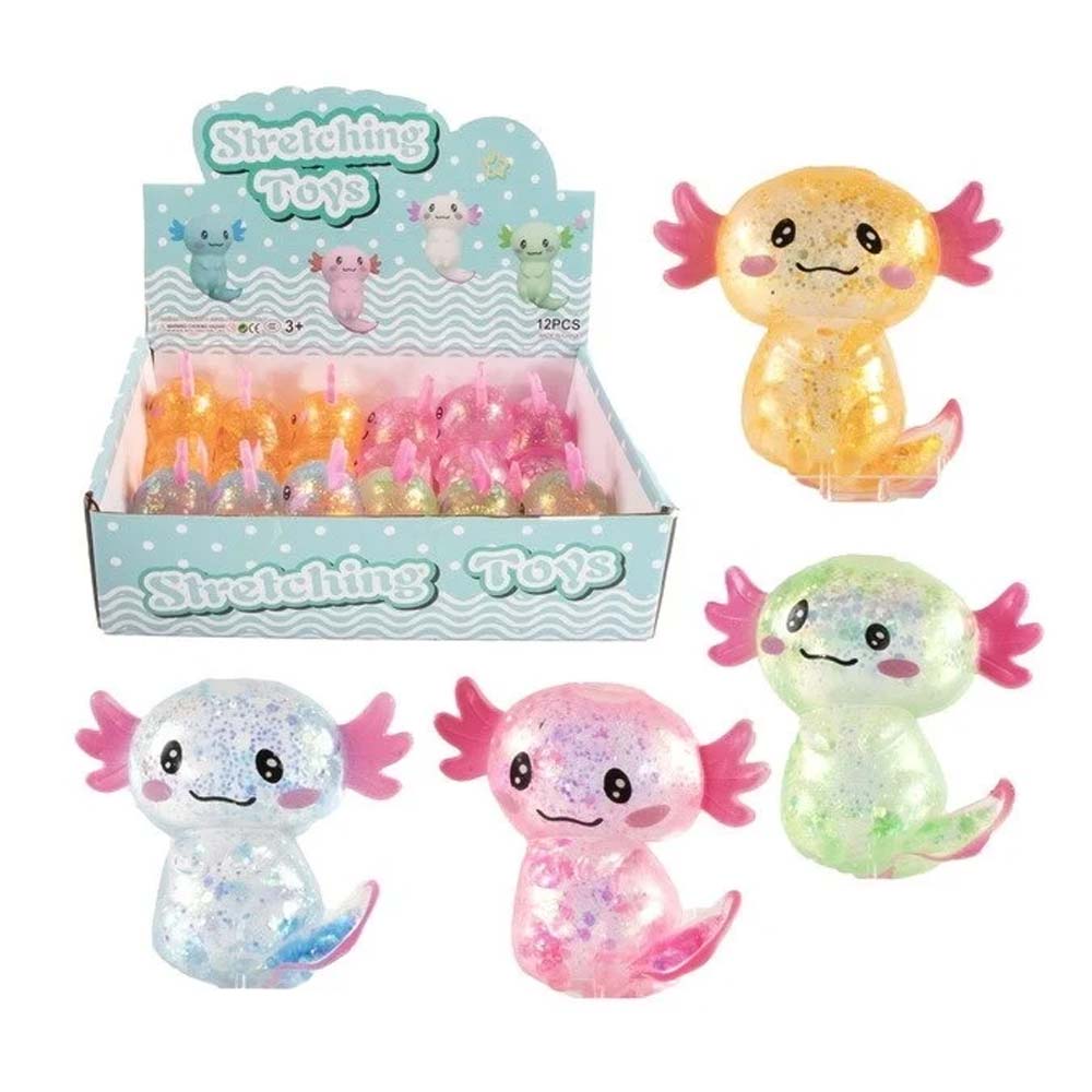 Squeeze Squishy Axolotl Glitter