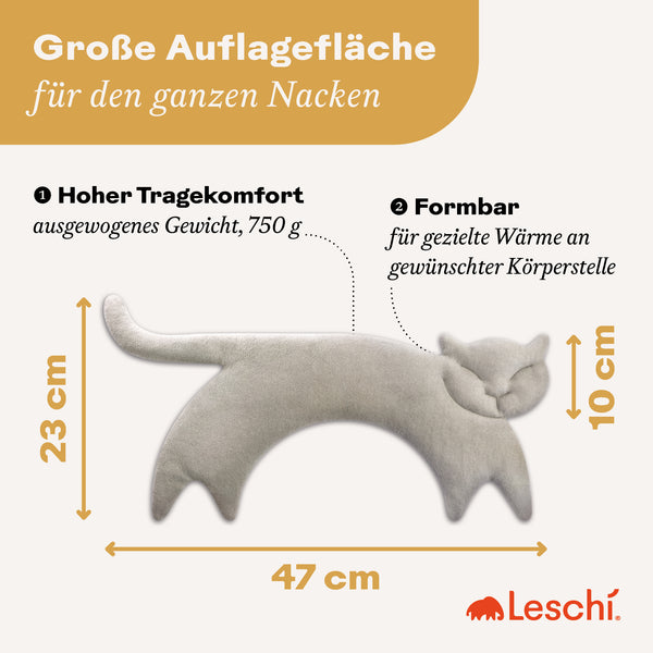 Wärmekissen Katze Clara - Körnerkissen für Nacken & Schultern