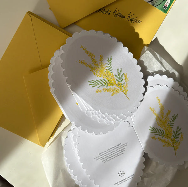 Grußkarte Mimose mit Kuvert