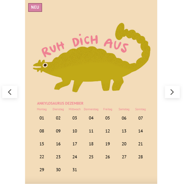 Der SÜSSOSAURUS Kalender 2025 klein | Slinga