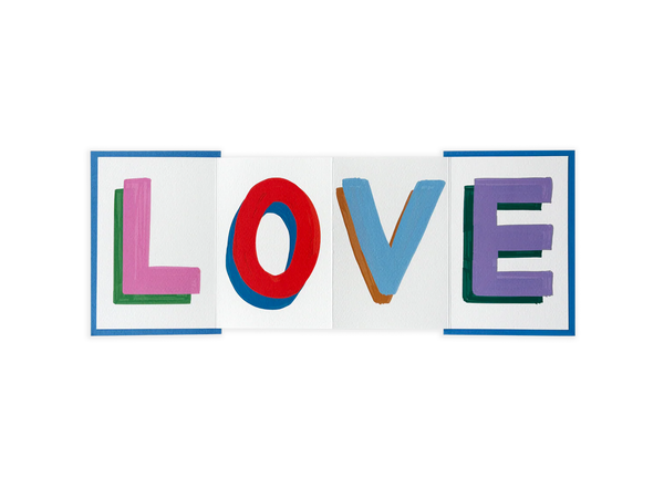 LOVE, Zick-Zack Karte mit Kuvert