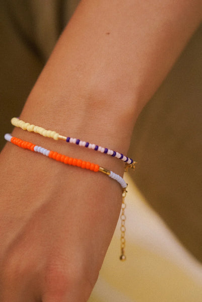 Armband LENTE - lilac - lemon - navy dashed | SAN SAN