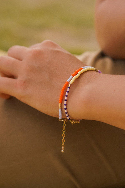 Armband LENTE - light blue - tangerine - black stripes | SAN SAN