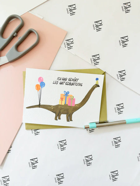 Grußkarte Ich hab gehört du hast Geburtstag DINO