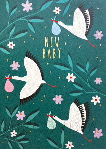 Grußkarte *New Baby* Storch